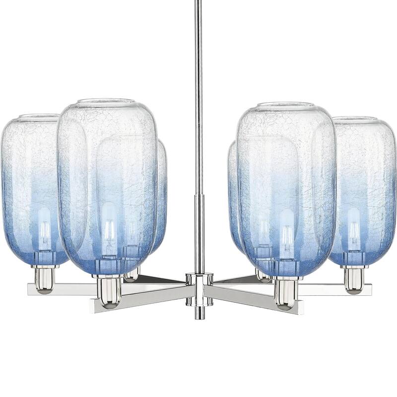 Innovations Lighting 716-6CR-17-24 Brookhaven Cloche Chandelier - Polished Nickel / Sapphire Blue