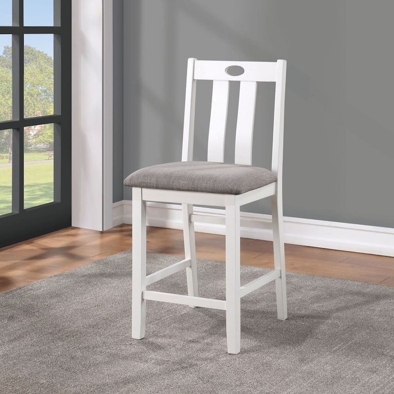 Badia Transitional White Wood 5-Piece Counter Height Table Set by Furniture of America