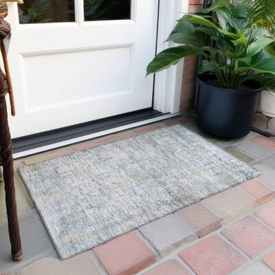 Machine Washable Indoor/ Outdoor Vintage Distressed Chantille Rug