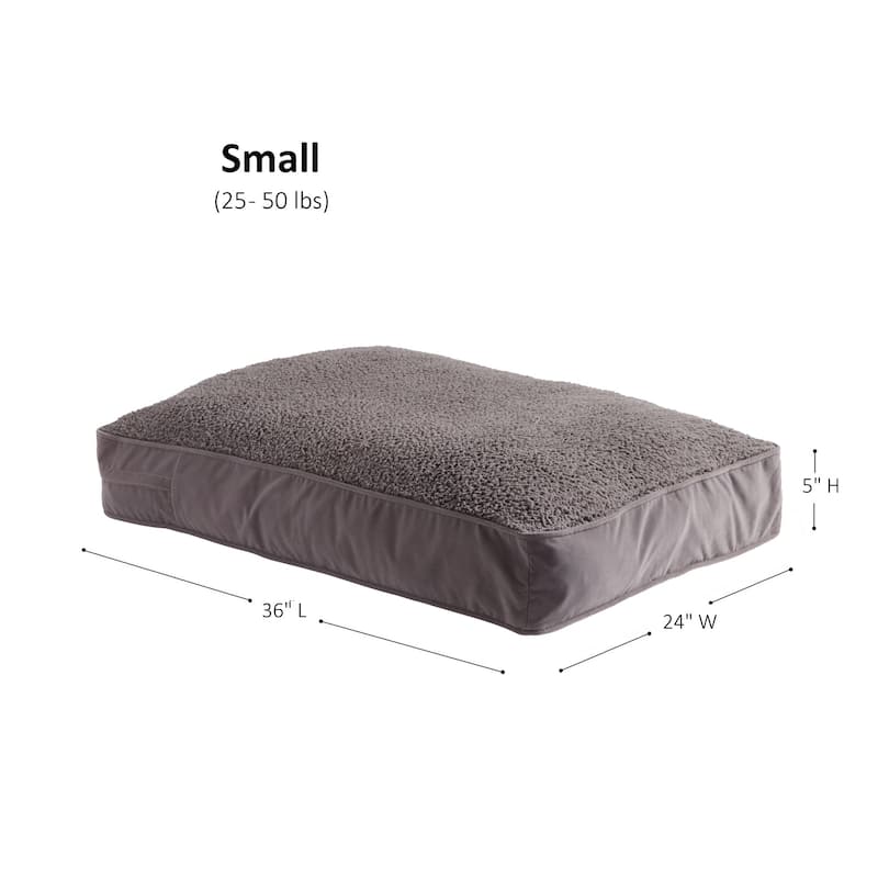 Happy Hounds Buster Deluxe Gray Sherpa Dog Bed