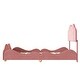 preview thumbnail 4 of 7, Fun and Artistic Velvet Platform Bed with Cloud Contours in Dark Pink