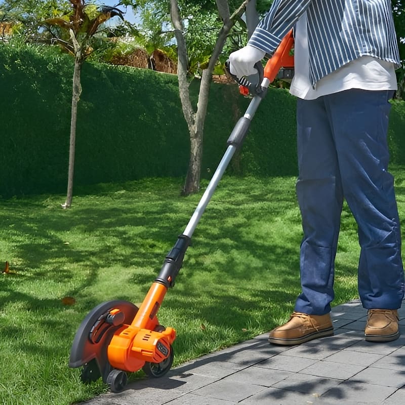Orange, Black Silver Cordless Edger 9" Blade, 3 Depth Settings - 59" x 11.8" x 7.0"