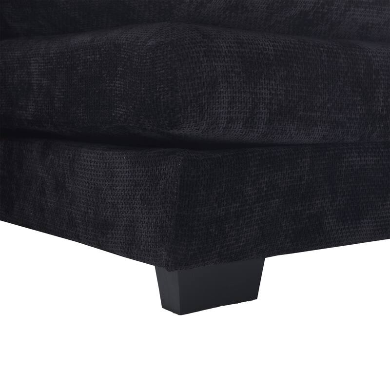 U-shaped Recliner Sofa Chenille Upholstered Chaise Sectional Sofa Symmetrical Reclining Couch with Double Thick Cushions