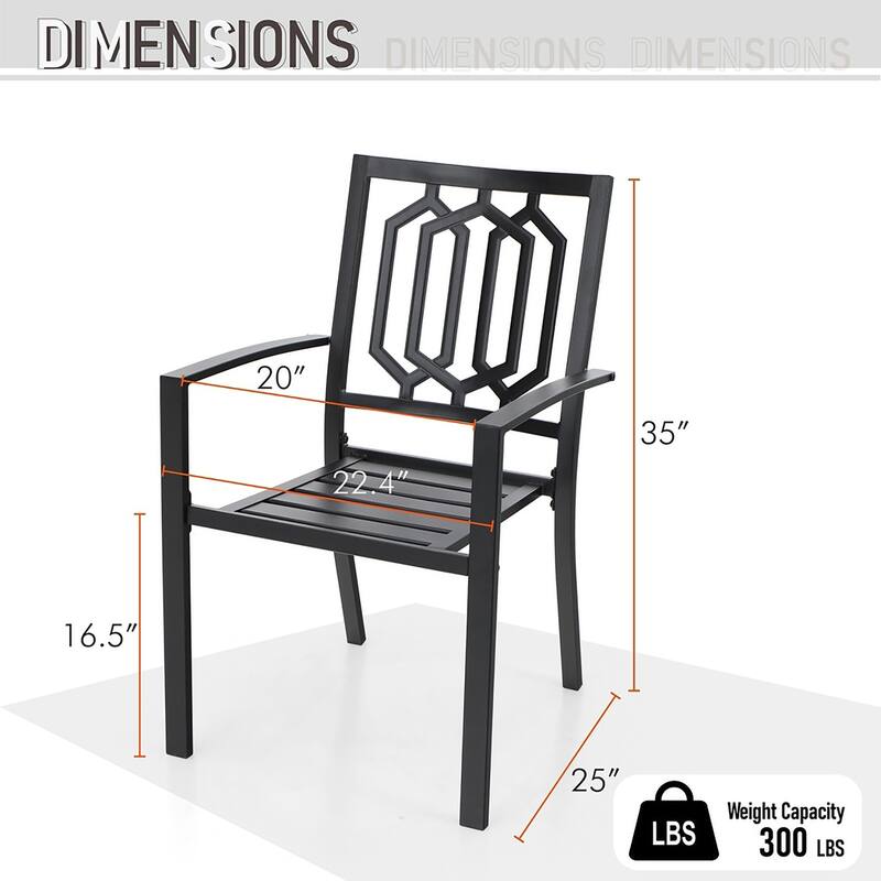 MAISON ARTS 7/9-Pieces Patio Dining Set with Metal Rectangle Expandable Table and Metal Stackable Chairs