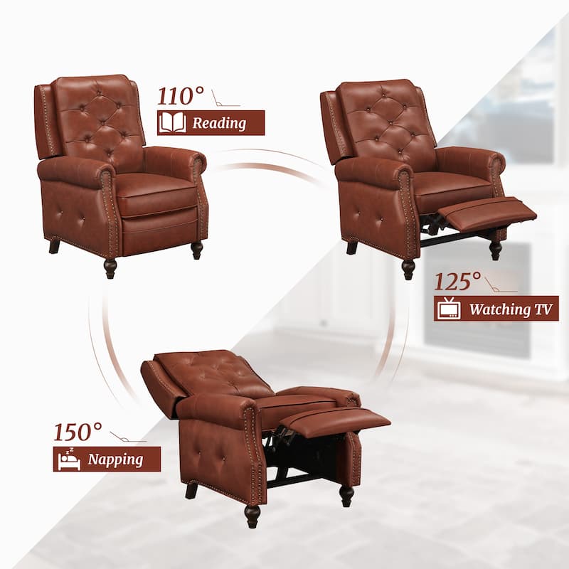 Leather Recliner Chair Accent Chairs for Living Room Set of 2