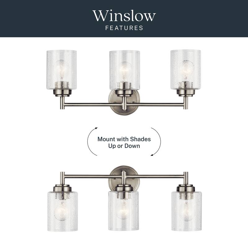 Kichler Lighting Winslow 3-light Brushed Nickel Bath Vanity Light