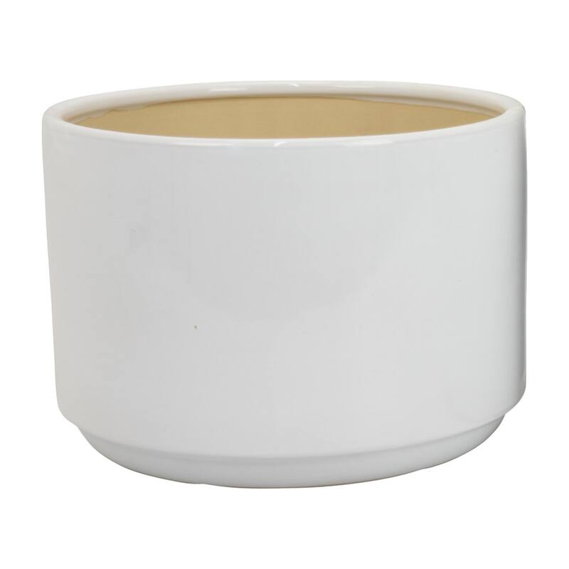 Handmade Ceramic Planter Set Cylindrical Glossy Finish Elegant Design聽