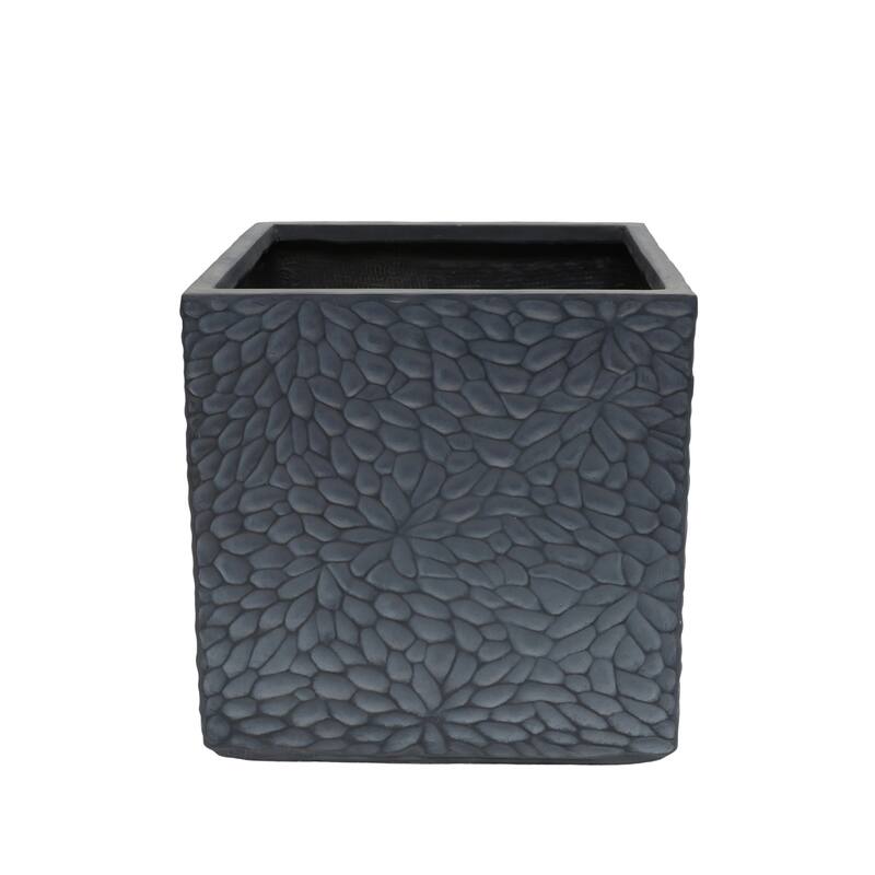 Large Planter, 16.9"+14.37"+11.6" +9.25"Dia Square Magnesium Oxide Planter Set of 4, Flower Pots with Drainage Holes