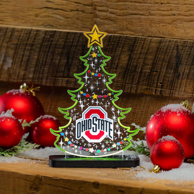 10" LED Tabletop Christmas Tree Desklite Sign, Ohio State University