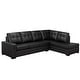 preview thumbnail 7 of 45, Liam Top Grain Leather Tufted Sectional Chaise Sofa Black - Right Facing