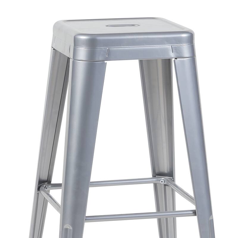 AC Pacific 30 Inch Industrial Stackable Metal BarStools Set of 4