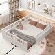 preview thumbnail 2 of 11, White Full Size Pine Wood Floor Bed Frame with Fence for Bedroom, Playroom, Kids, Boys and Girls