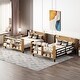 preview thumbnail 3 of 53, Metal Bunk Bed with Bedside Storage Bookcase, Twin Over Twin/Full Over Full Convertible Bunk Bedframe with Ladder and Guardrail