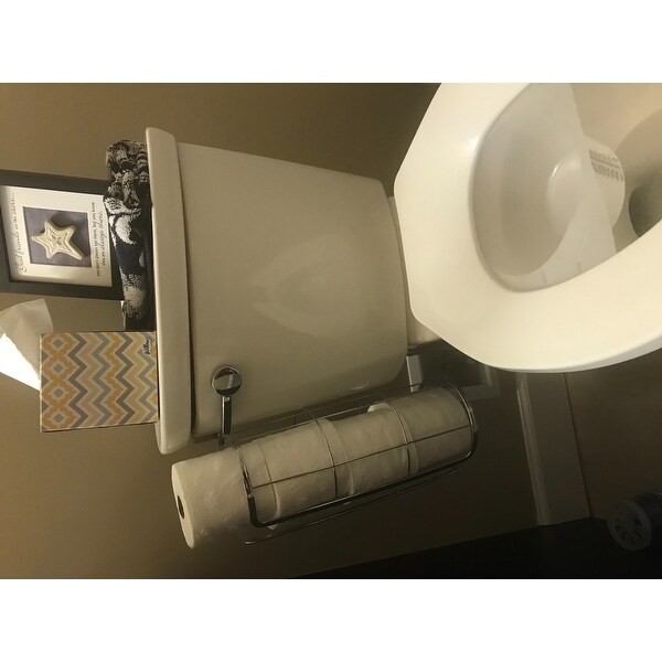 HOME BASICS Over the Tank Chrome Toilet Paper Holder