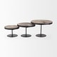 preview thumbnail 2 of 14, Lorenz Light Brown Wood w/Black Metal Base Round Decorative Display Stands (Set of 3)