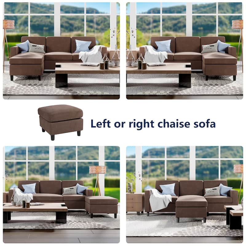 Futzca Modern Convertible Sectional Sofa L-Shaped Couch