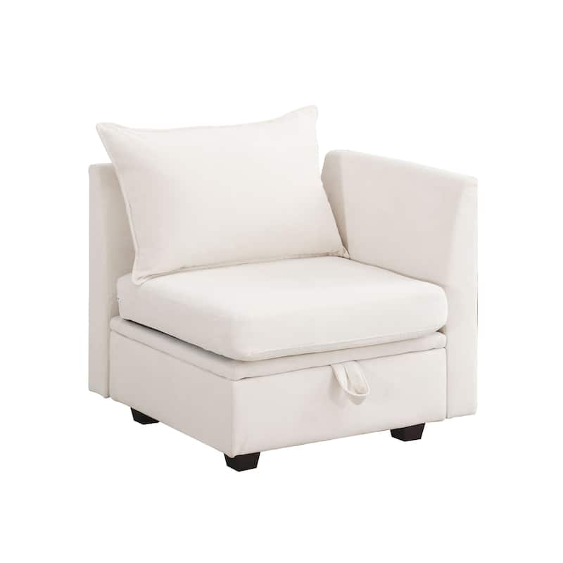 Modern Double Seating Sectional Sofa With Ottoman and Storage Space