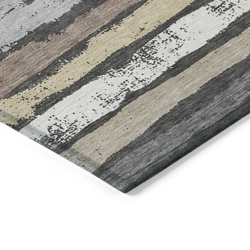 HomeRoots Striped Transitional Rectangle Outdoor Rug
