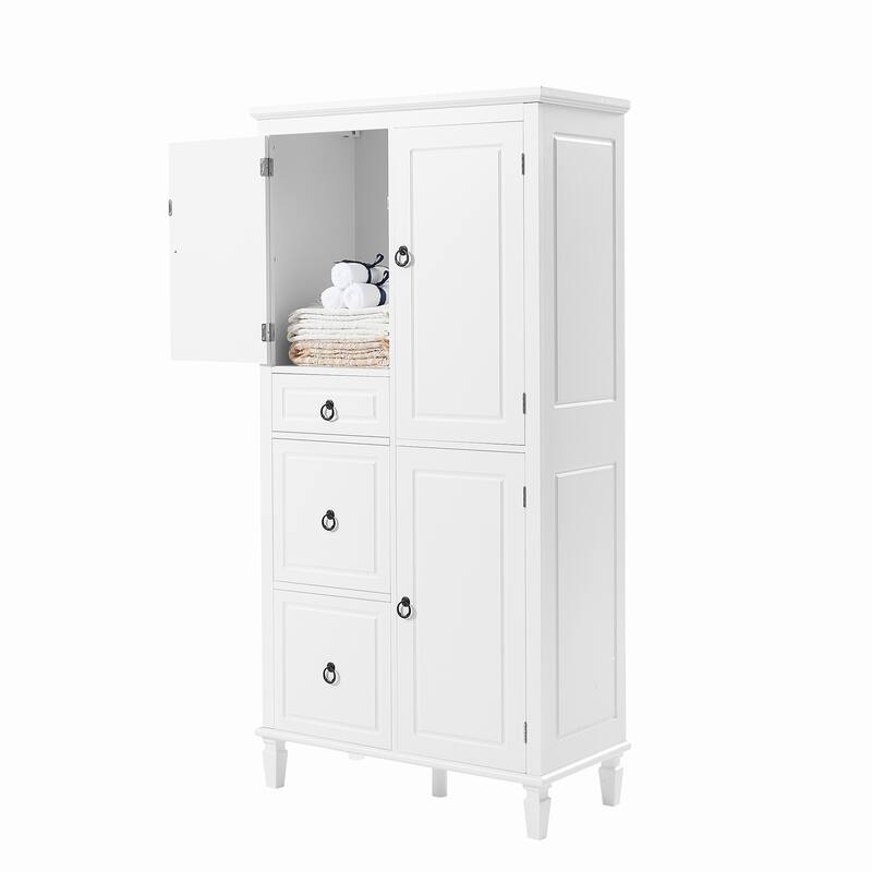 Large Bathroom Waterproof Cabinet with 3 Drawers, 3 Compartments