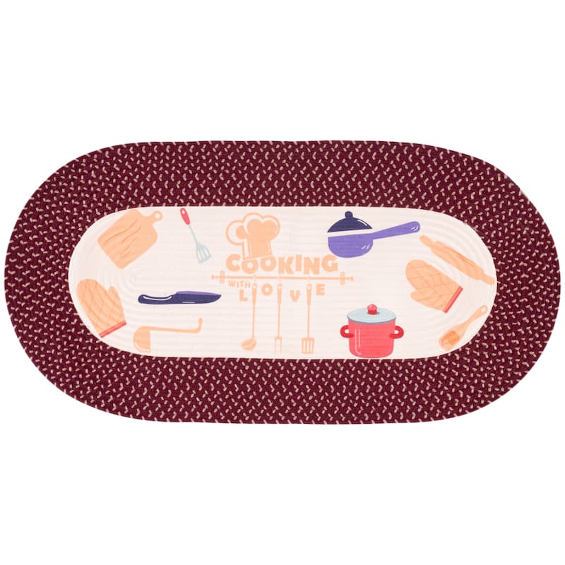 SAFAVIEH Handmade Braided Kitchen Poster Georgica Rug - 1'8" x 4' Oval