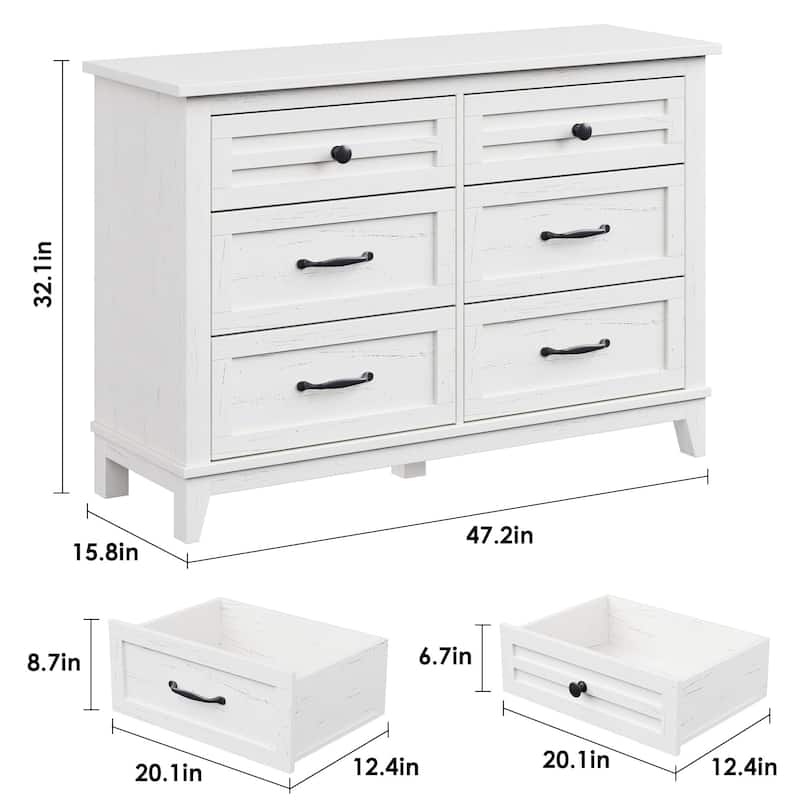 47" Wide Drawer Dresser, with Storage Freestanding