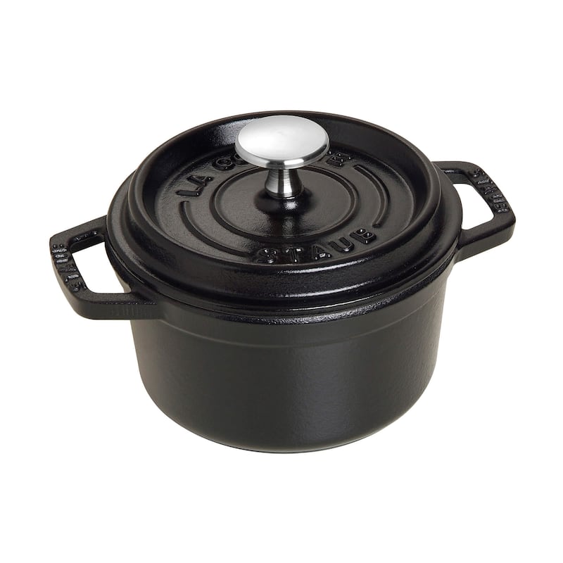 STAUB Cast Iron 0.75-qt Round Cocotte - Matte Black