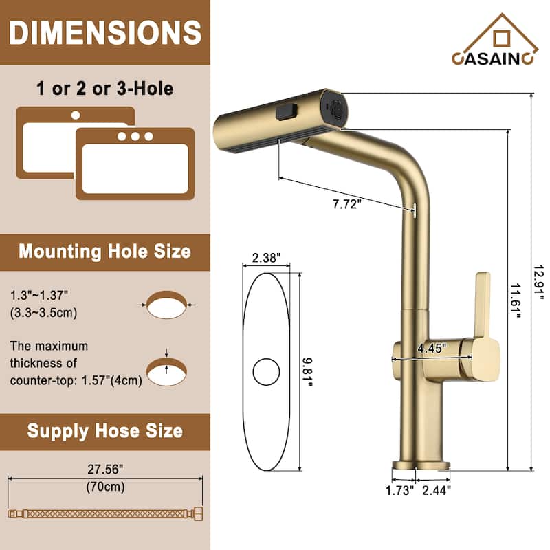 Single Handle Pull Down Sprayer Kitchen Faucet with Motion Sense Wave, Power Boost