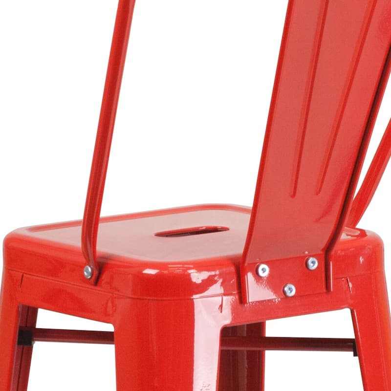 30'' High Metal Indoor-Outdoor Barstool with Back
