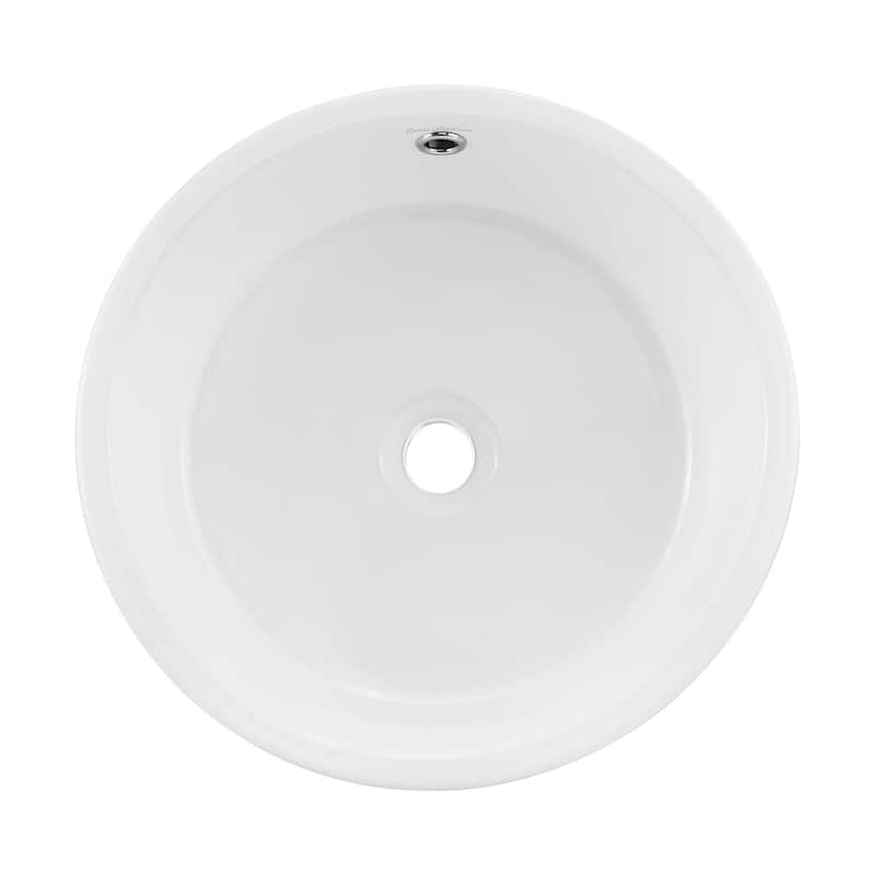 Trocadero 16.5" Round Console Sink, White Basin Matte Black Legs - 16.4" x 16.4" 36.8"