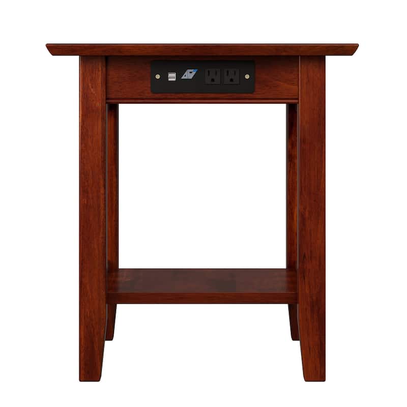 AFI Mission End Table with Charging Station