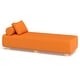 preview thumbnail 7 of 9, Jaxx Alvy Outdoor Sun Lounger - Luxurious Sunbed with Wood Feet Sunbrella