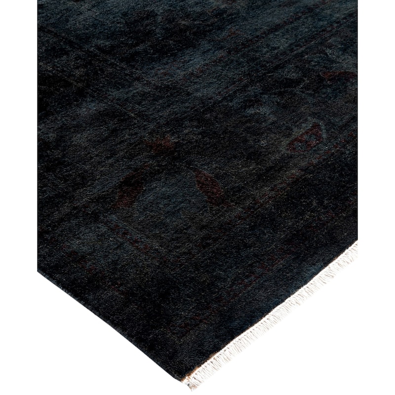 Overdyed One-of-a-Kind Hand-Knotted Area Rug - Black - 10' 1" x 13' 6"