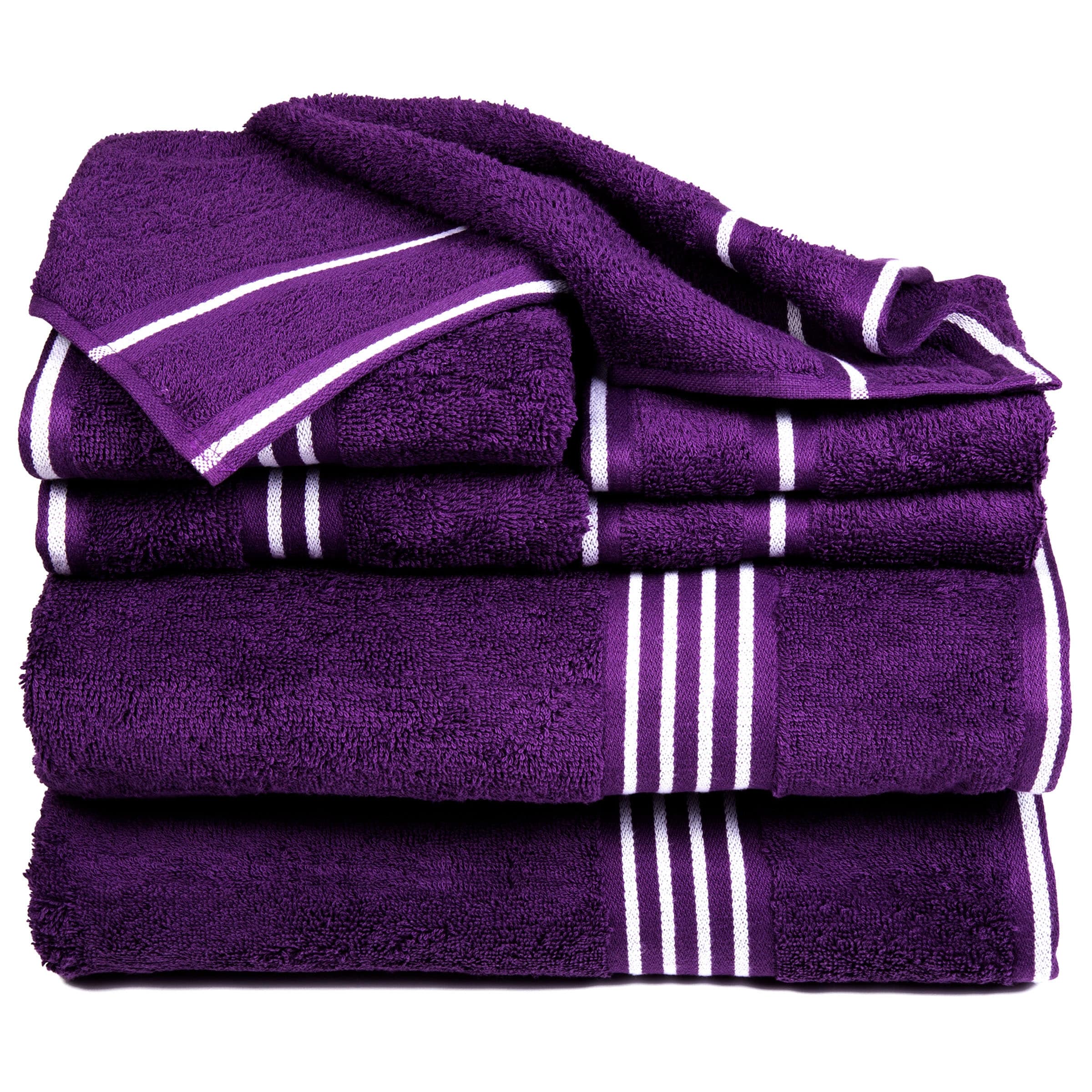 8PC Bathroom Towels Set 575GSM 100% Cotton with 2 Bath Towels, 2 Hand Cloths, 2 Wash Cloths, and 2 Fingertip Fabric