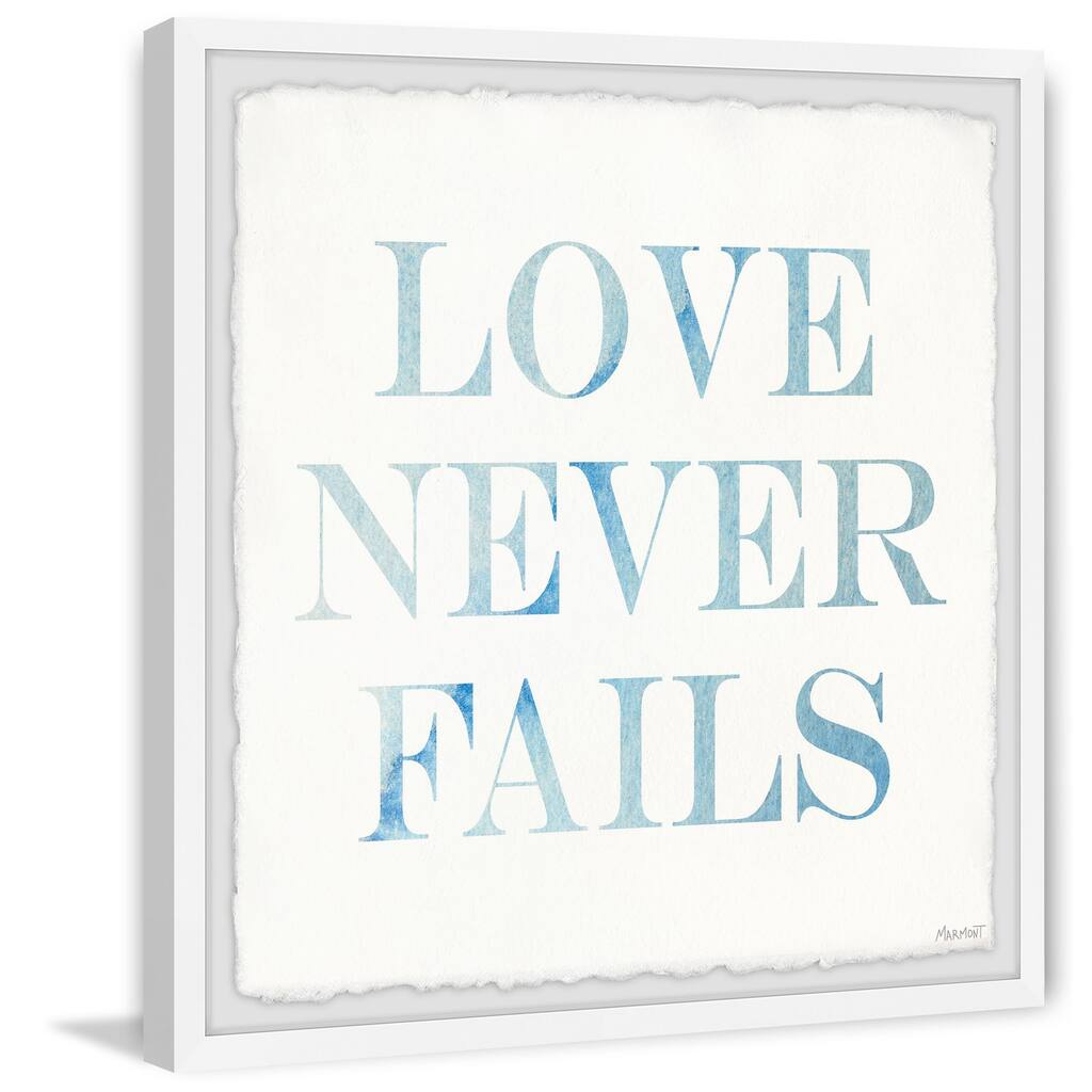 Love Never Fails IV Framed Wall Art, Elegant Home Touch - Sophisticated Artwork for Refined Décor