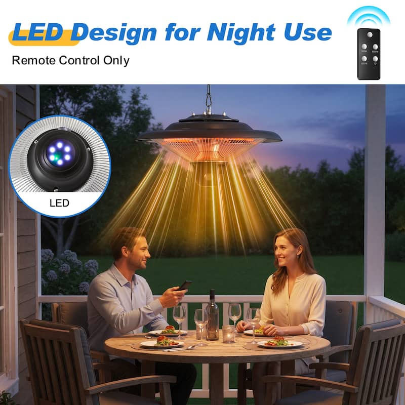 Electric Patio Heater with 3 Adjustable Modes