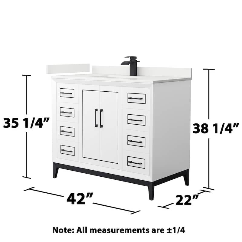 Wyndham Collection WCH515142S-QTZ-UNSMXX Marlena 42" Free Standing
