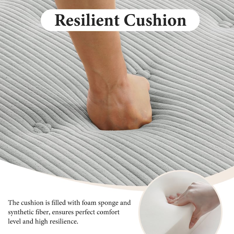 32.57" W Upholstered Corduroy Corner Accent Chair