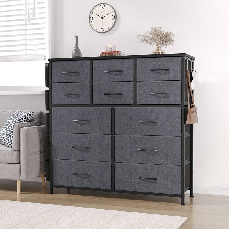 12 Drawer Dresser, Storage Organizer Unit with Fabric