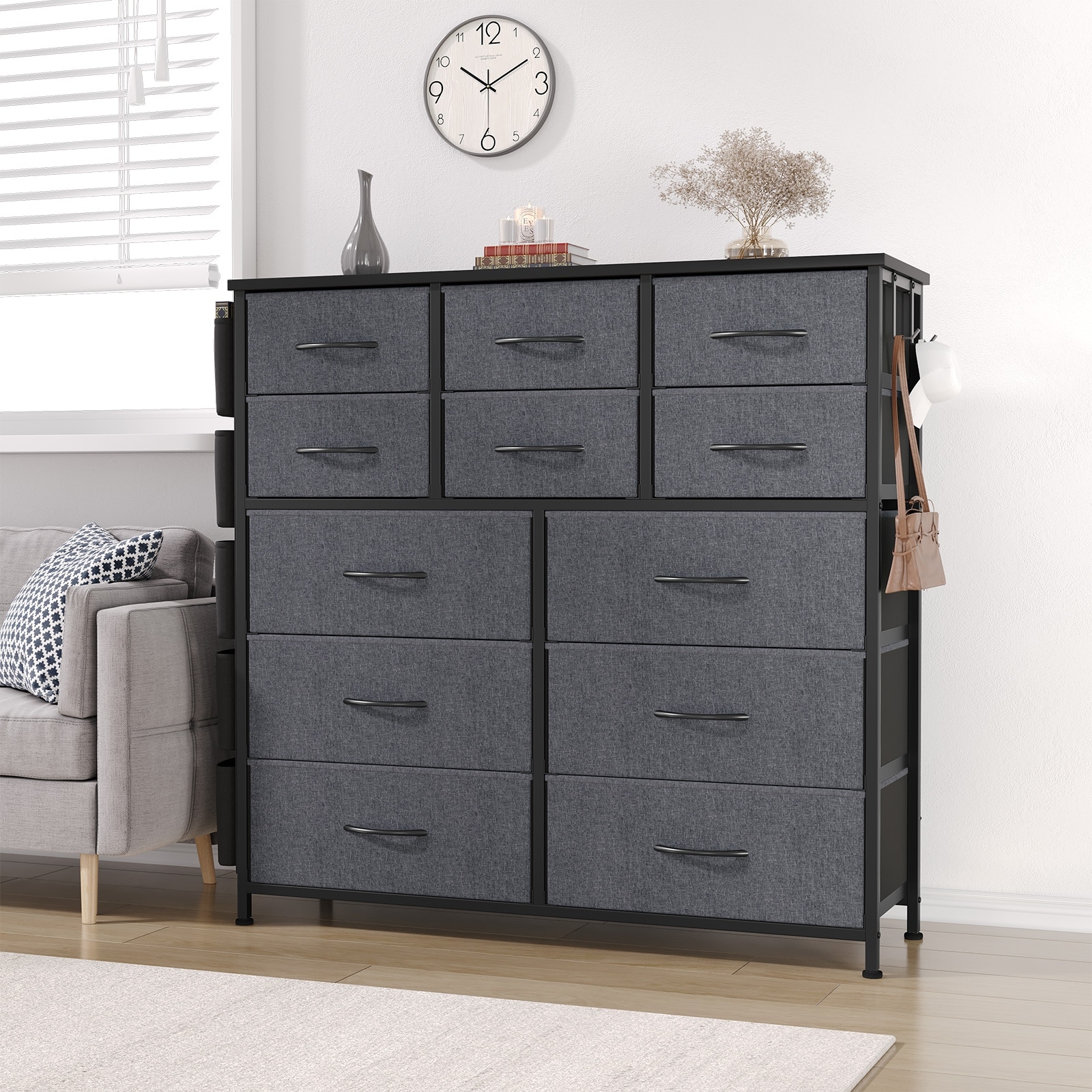 Gray store fabric dresser