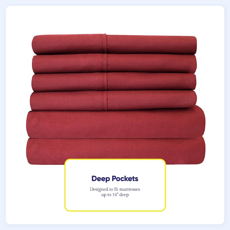 Sweet Home Collection Split King 7 Piece Sheet Set, Deluxe Ultra Soft 1500 Series, Double Brushed Microfiber.