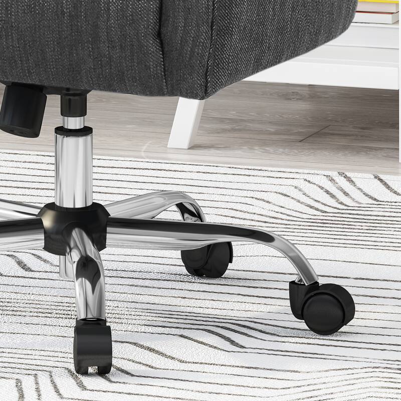 Button Tufted Diamond Stitching Office Chair Modern Swivel Chair with Upholstered Seat and Adjustable Height, for Office
