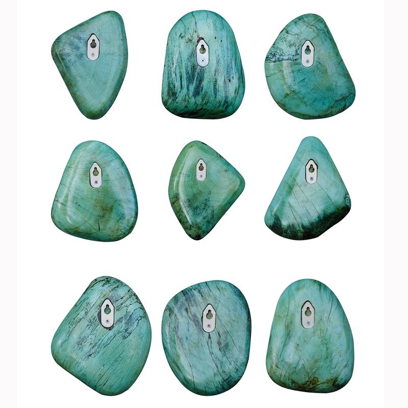 Uttermost Pebbles Aqua Wood Wall Decor, Set Of 9