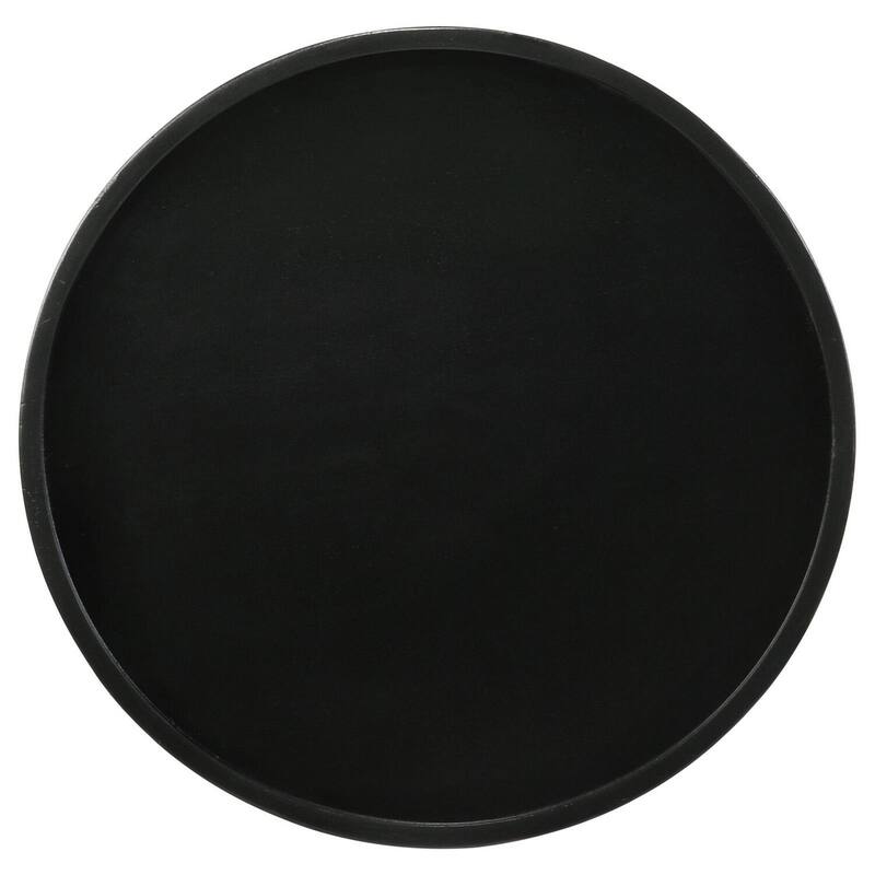 20 in. Black Round Wood End Table, Sturdy Build End Side Table for Living Rooms