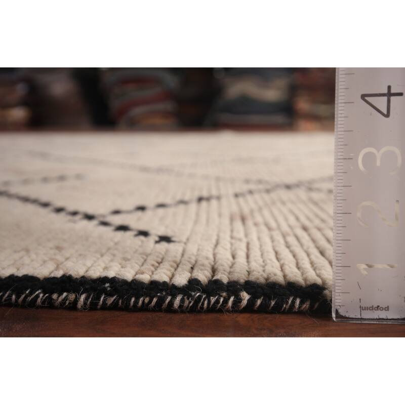 All-Over Trellis Moroccan Oriental Area Rug Handmade Wool Carpet - 8'1"x 11'10"