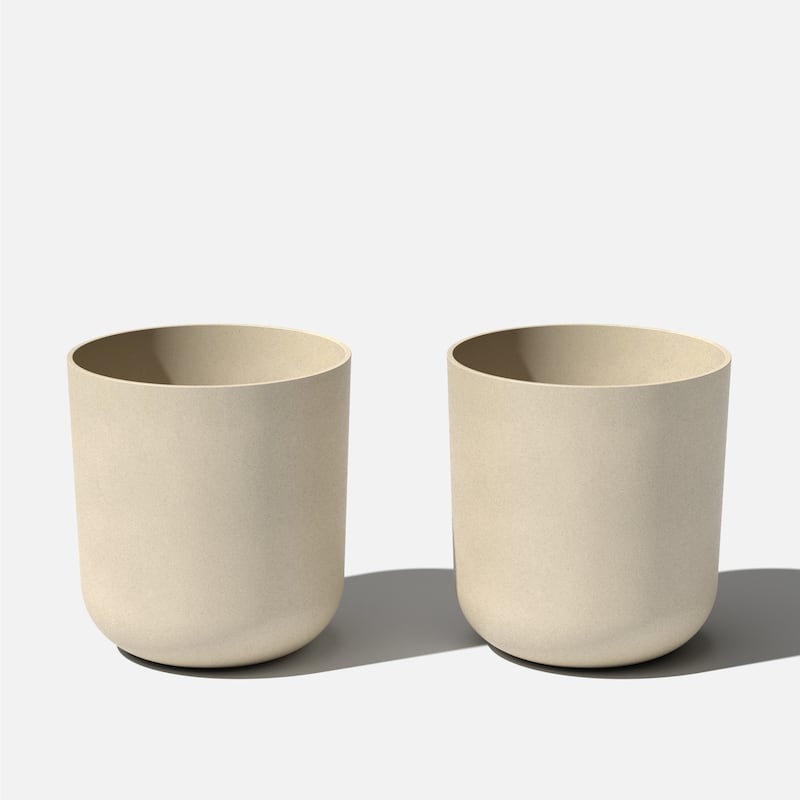 Pure Series Kona Modern Round Planter - 20 inches - 2 Pack - Sand