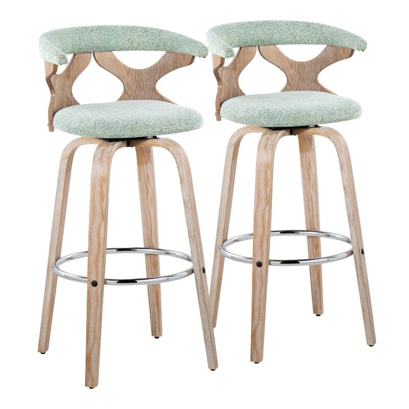 Carson Carrington Viby 30" Fixed-Height Bar Stool with Bent Wood Legs & Round Footrest (Set of 2)