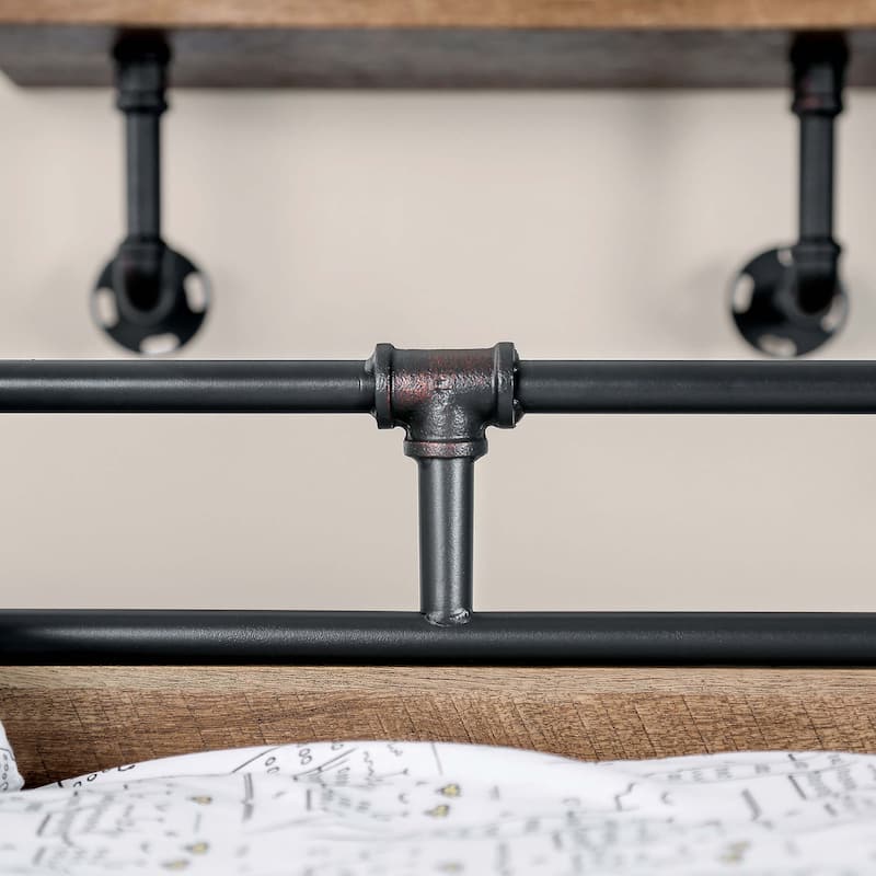 Furniture of America Pern Industrial Black Metal Twin Corner Daybed