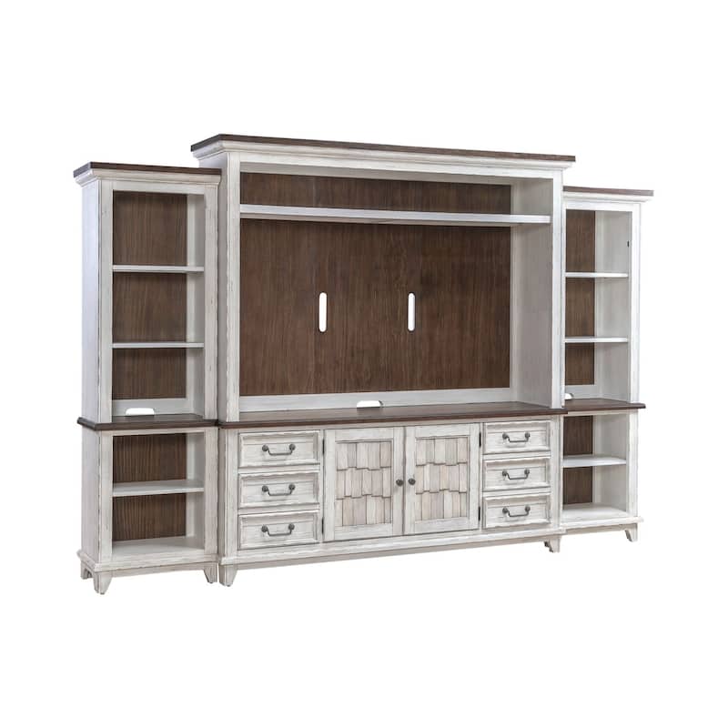 River Place Riverstone White & Tobacco Entertainment TV Console Various Sizes