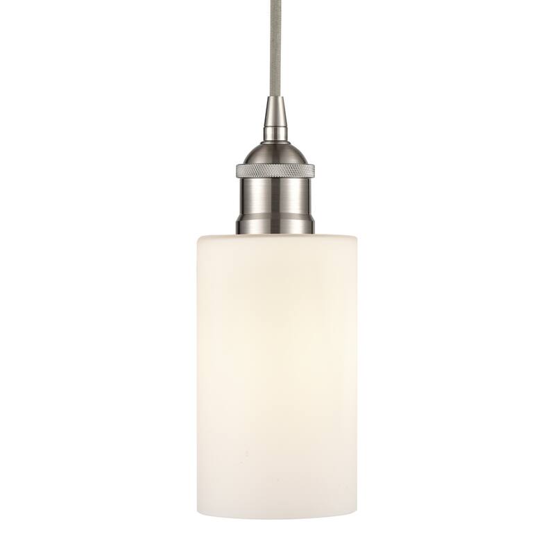 Innovations Lighting 616-1P-10-4 Clymer Pendant Clymer 4" Wide Mini - Brushed Satin Nickel / Matte White