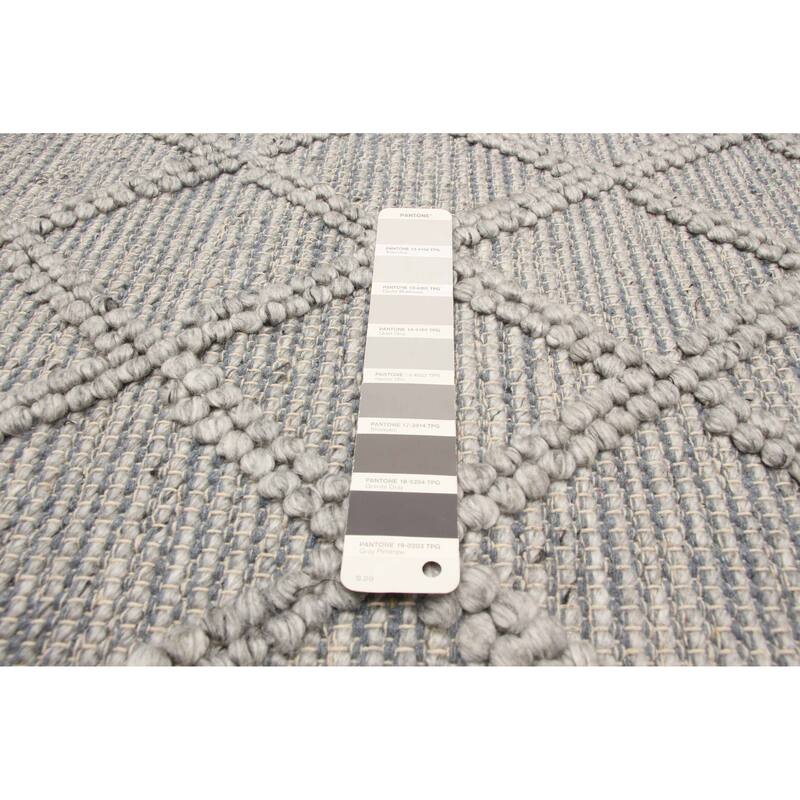 ECARPETGALLERY Braid weave Sienna Grey Wool Rug - 5'1 x 8'3